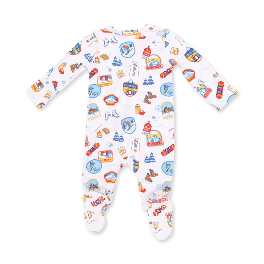 Vintage Ski Patches - 2 Way Zipper Footie