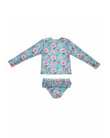 Girls 2-Piece Rashie Set – Long Sleeve & Frill Bottoms (Meadowlight)