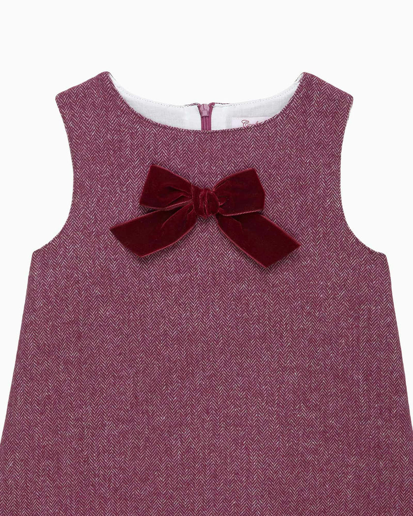 Georgina Bow Dress in Claret