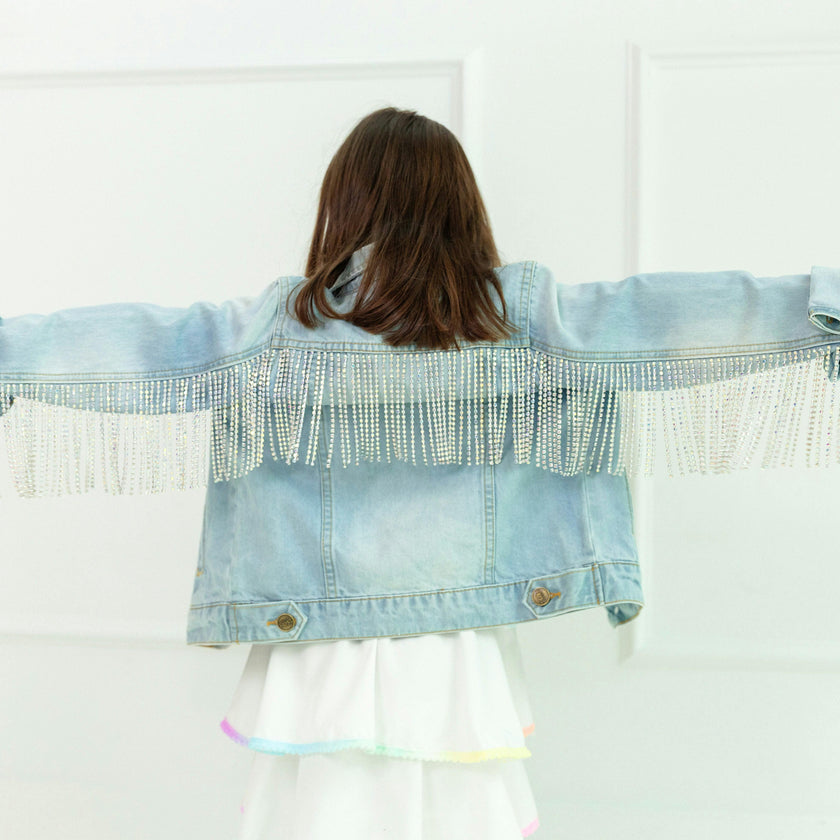 Crystal Tassel Denim Jacket