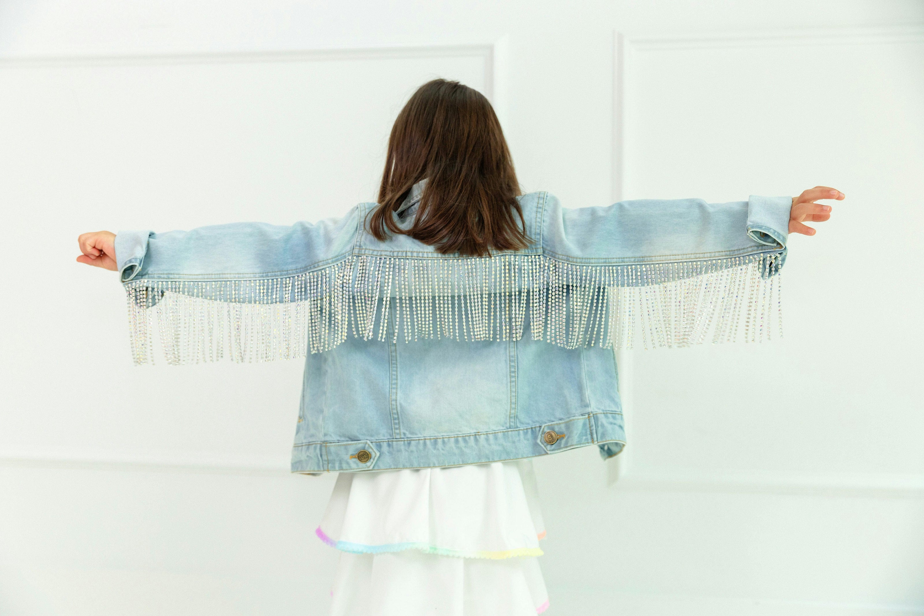 Crystal Tassel Denim Jacket