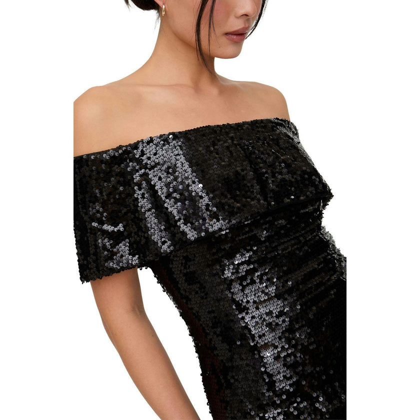 Jaya Off The Shoulder Sequins Midi Dress
