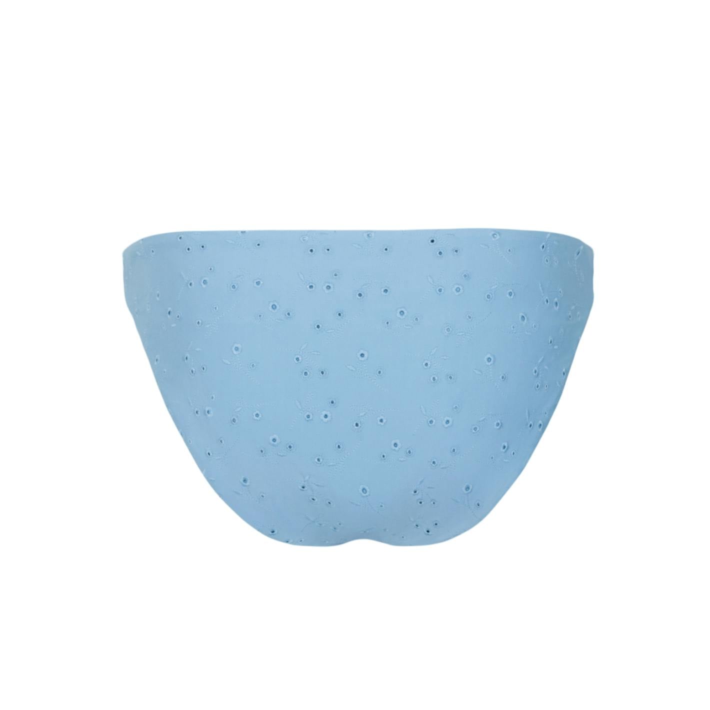 women's dusk blue eyelet low waist bikini bottom