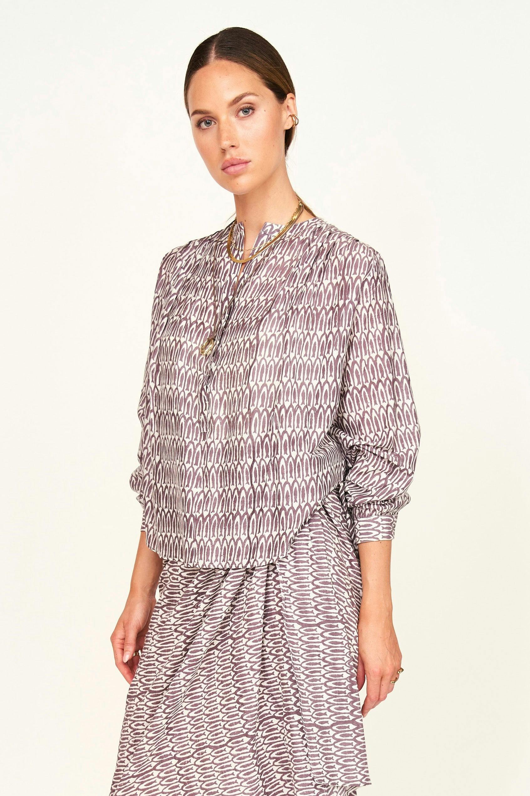Florence Blouse in Grappa Minnow