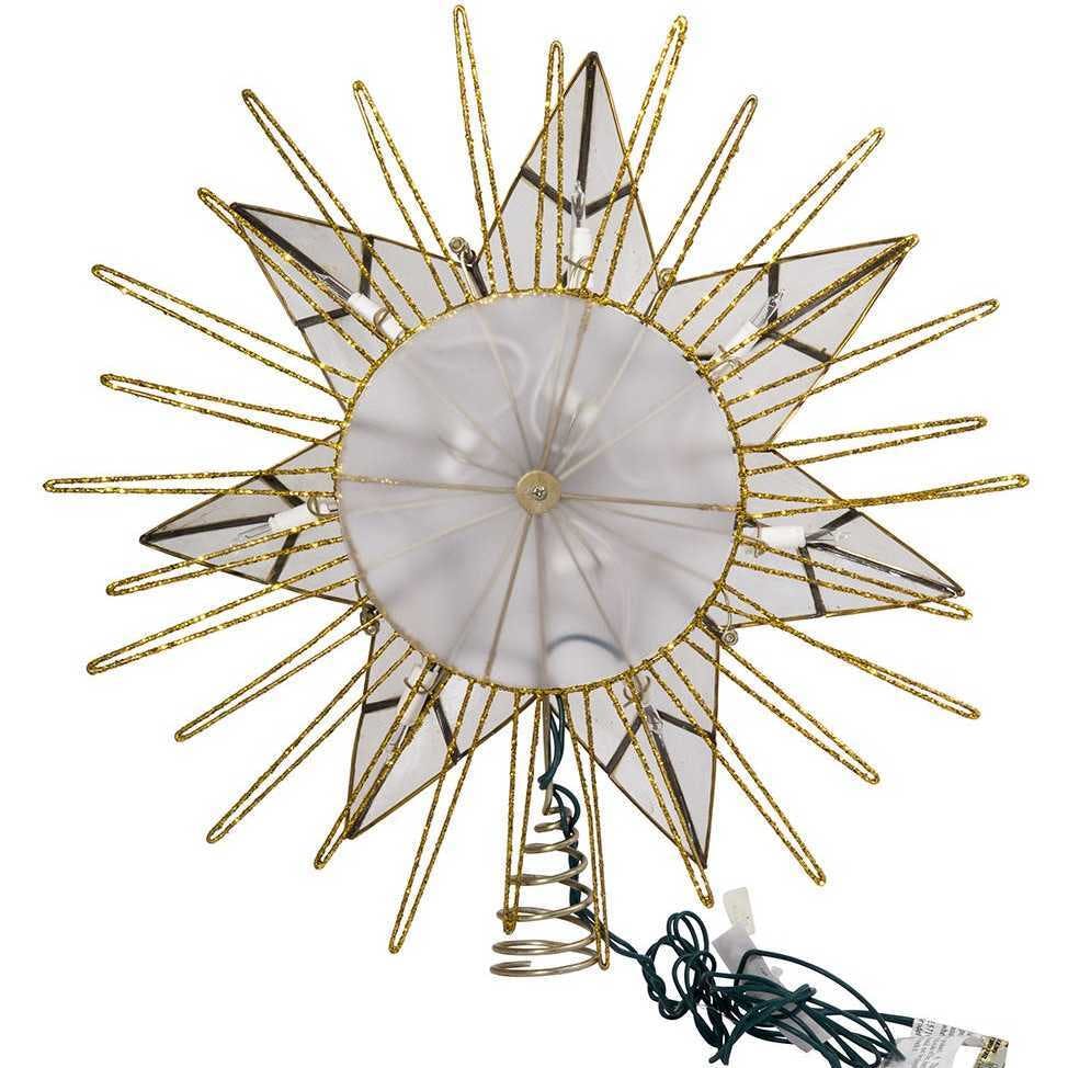 14-Inch 7-Point Natural Capiz Star Lighted Treetop