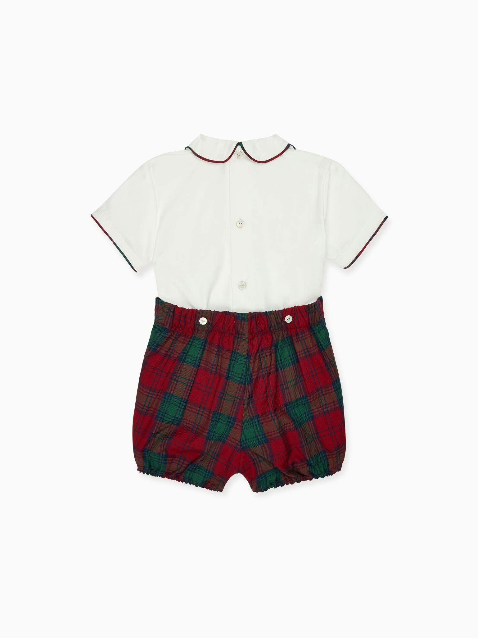 Red Tartan Pablo Baby Boy Set