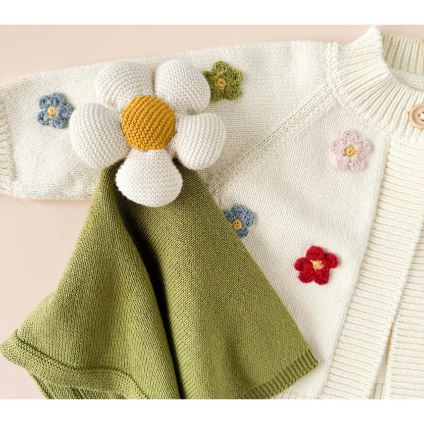 Cotton Flower Cardigan and Lovey