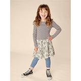 Mix Print Long Sleeve Tiered Twirl Skirt Dress, Multi