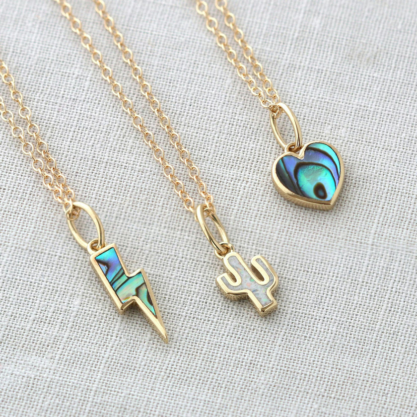 Opal Cactus Charm Necklace