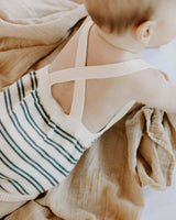 Organic Cotton Stripe Knit Bubble Romper