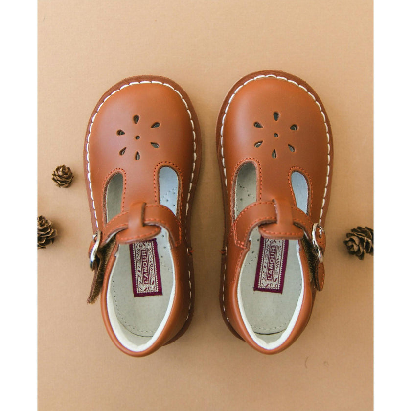 Joy Waxed Leather T-Strap Mary Jane