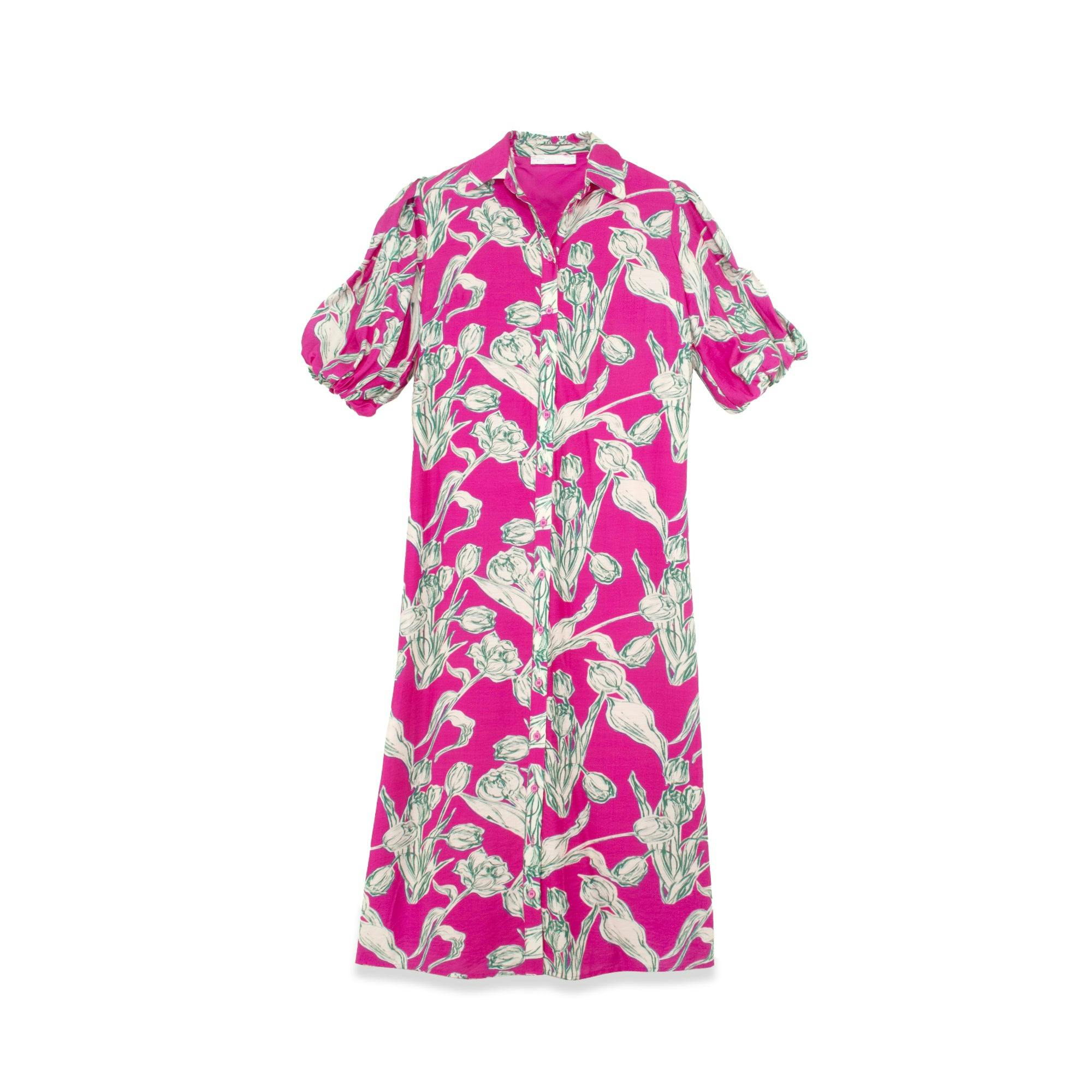 FLORAL LINEN DRESS