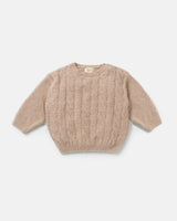 Boxy Cable Sweater - Fuzzy