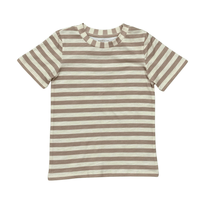 Short Sleeve Tee Taupe Stripe