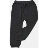 Chunky Ribbed Knit Elastic Waistband Drawstring Relaxed Fit Joggers
