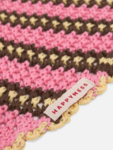 organic cotton crochete bandana - blush caramel