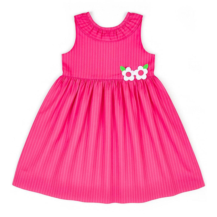 Shimmer Stripe Lawn Dress With Flowers