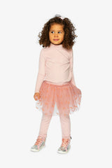 Brushed Rib Mock Neck Top Pale Dusty Pink