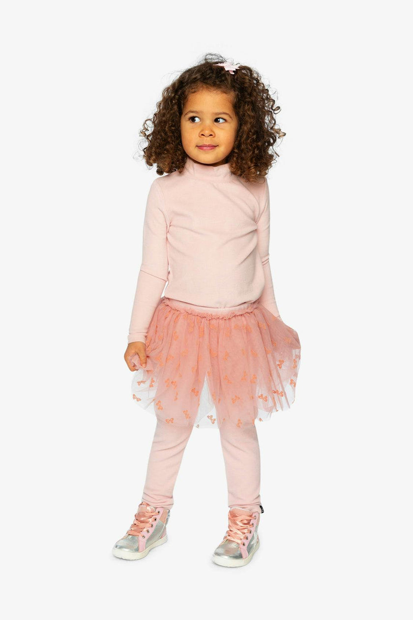 Brushed Rib Mock Neck Top Pale Dusty Pink