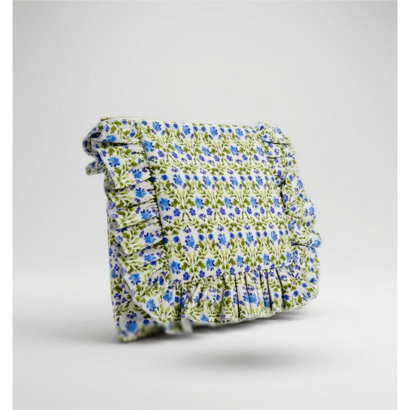 Timeless Floral Ruffle Zipper Pouch | Wisteria Lane