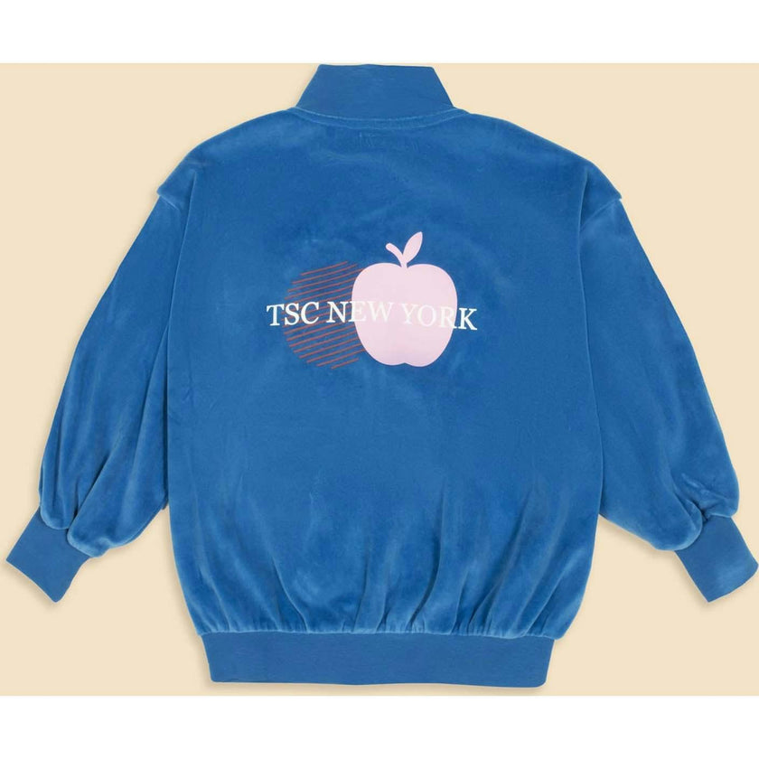Velour Track Jacket in Blue Note