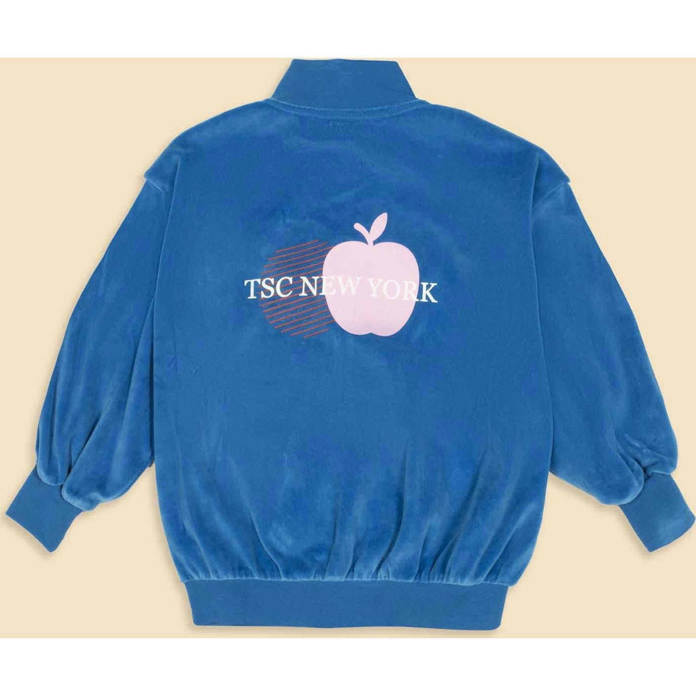 Velour Track Jacket in Blue Note