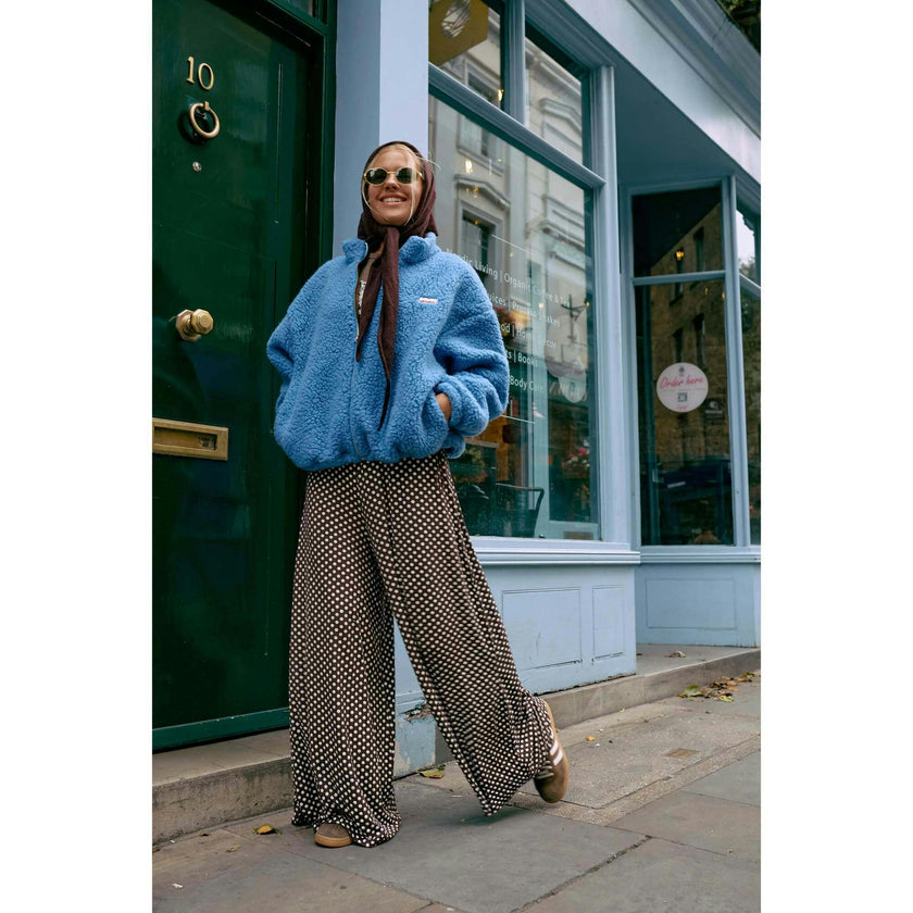 adult wool bomber jacket - ice blue