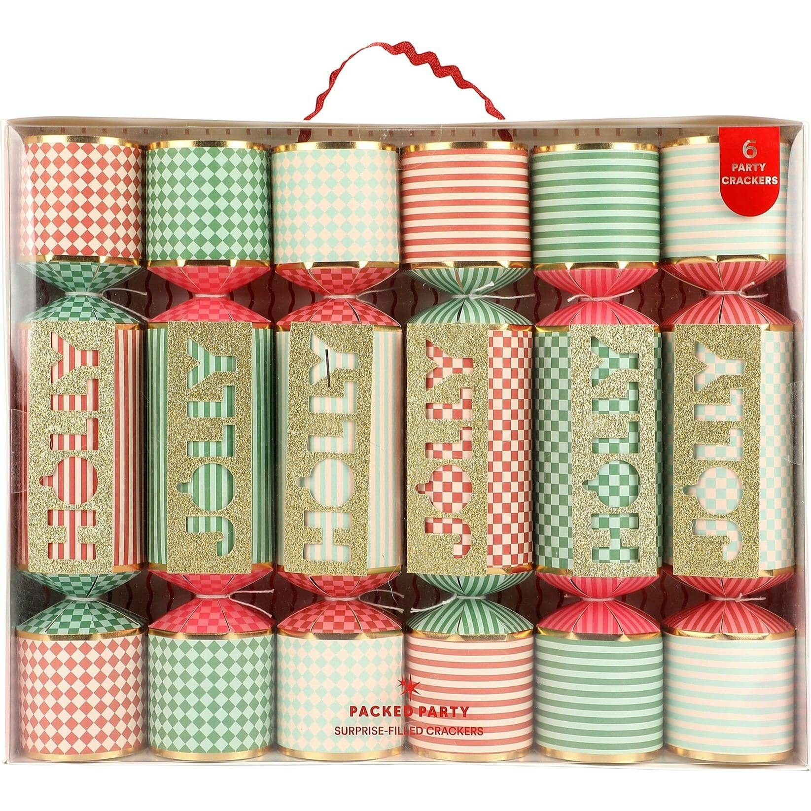 Holly Jolly Holiday Crackers (Set of 6)