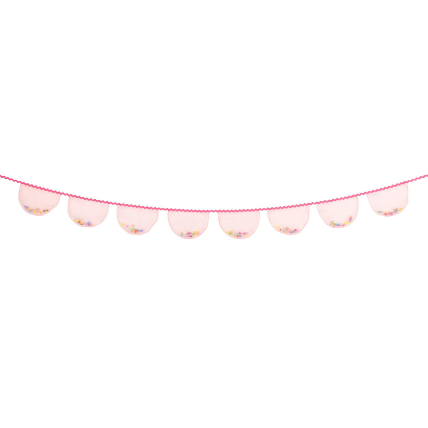 Pink Organza Pompom Garland