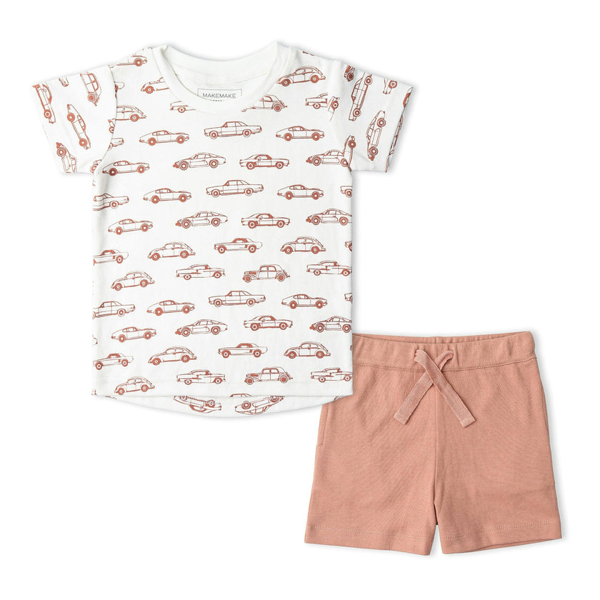 Organic Tee & Shorts Set - Cars