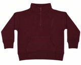 Kids Quarter Zip Sweatshirt - Burgundy
