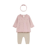 Newborn Girl 3 Piece Knit Set