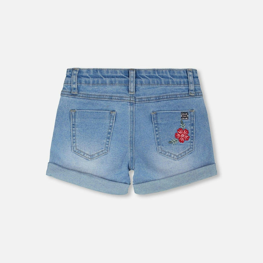 Denim Shorts With Embroidery