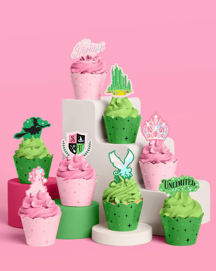 Emerald City Cupcake Set - 24 sets of liners + toppers