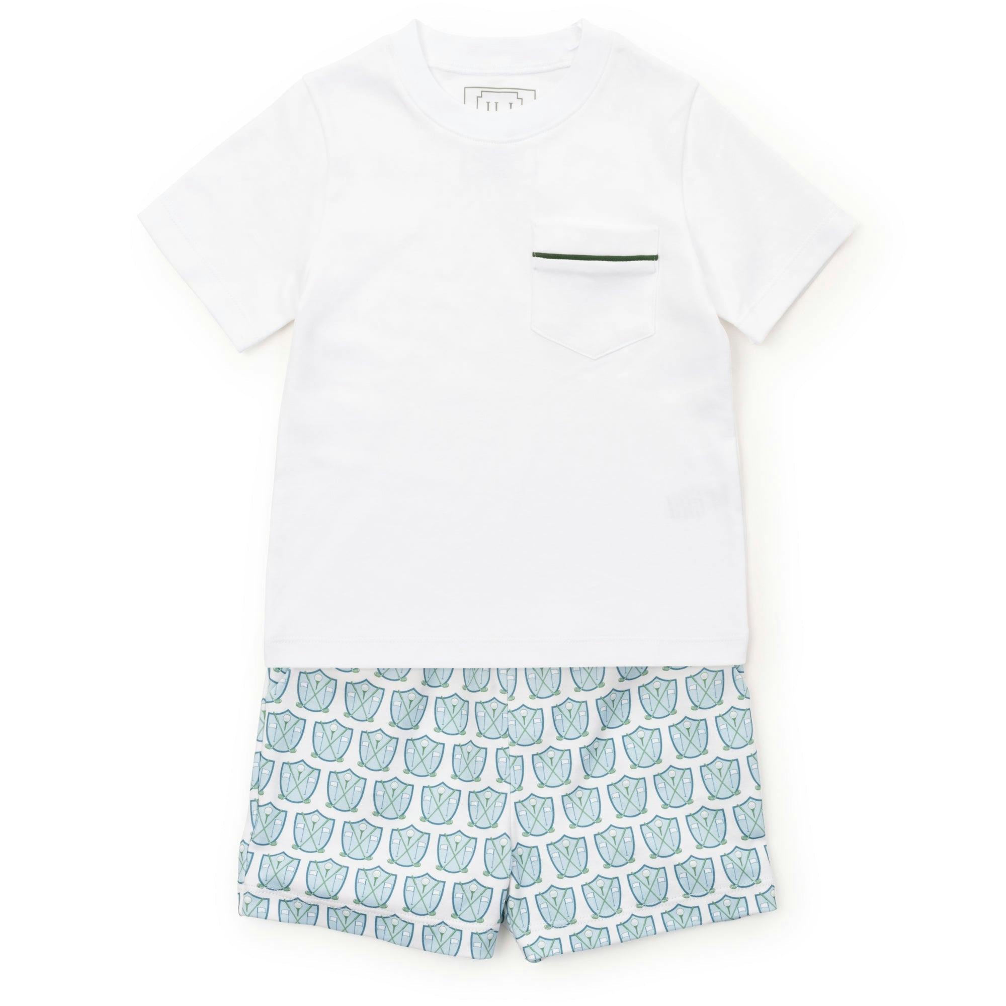 Walker Boys' Short Set - Golf Crest Blue