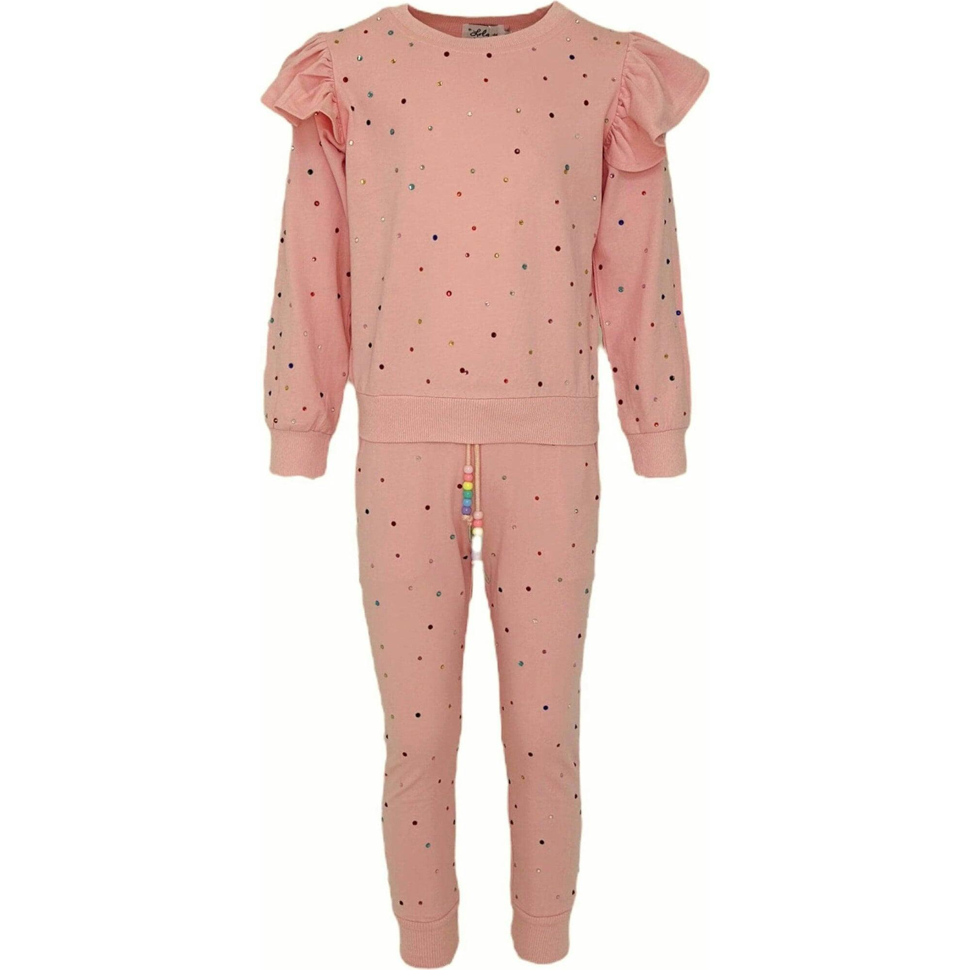 Rainbow Crystal Ruffle Jogger Set