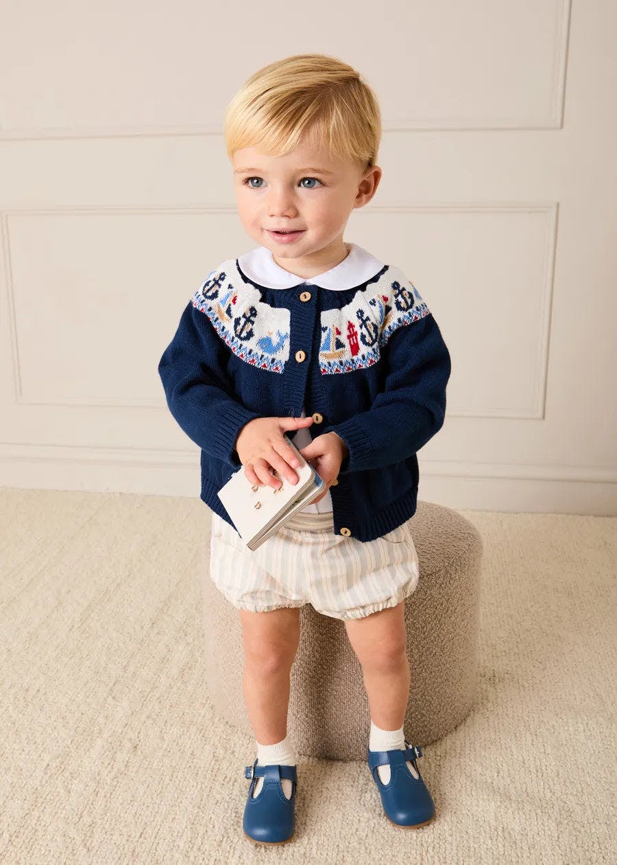 Brompton Stripe Pocket Detail Bloomers in Beige (6mths-3yrs)
