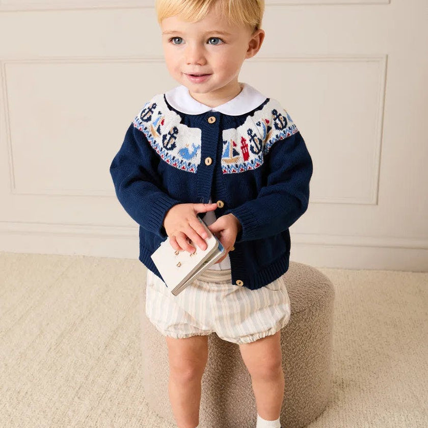 Brompton Stripe Pocket Detail Bloomers in Beige (6mths-3yrs)