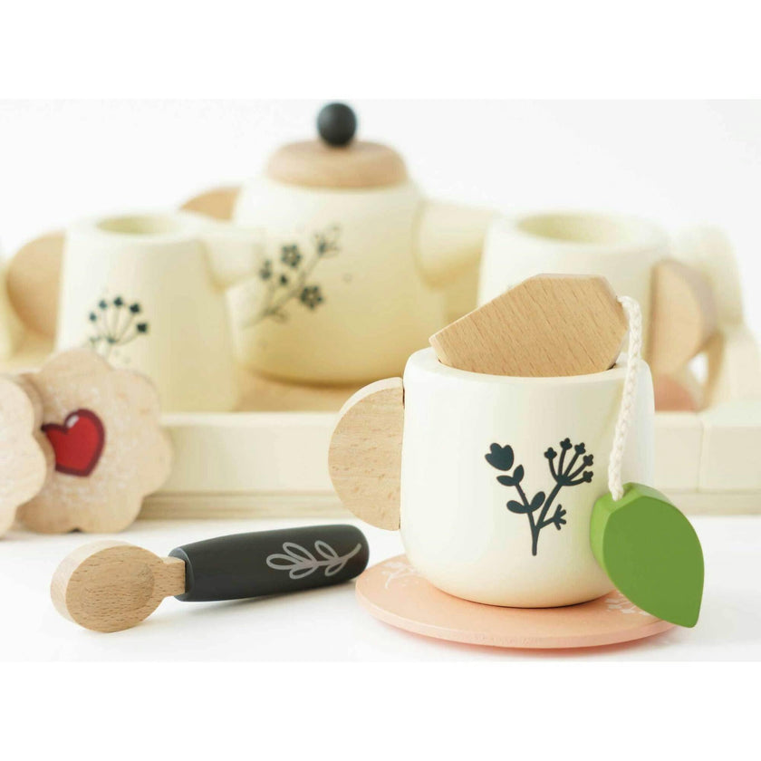 Wooden Tea Set & Tray