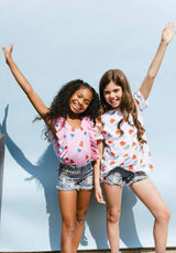 Pinkie Bomb Pop Ruffle Shoulder One-Piece Swimsuit