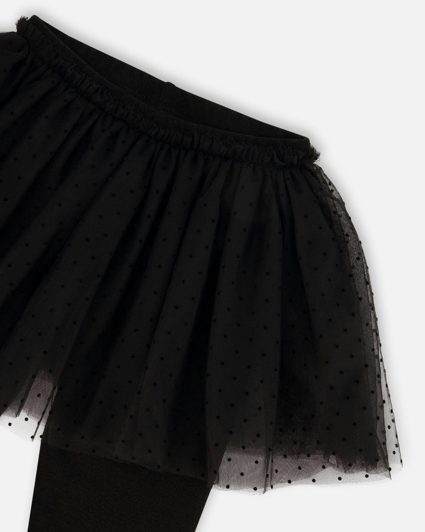 Leggings With Tulle Skirt Black