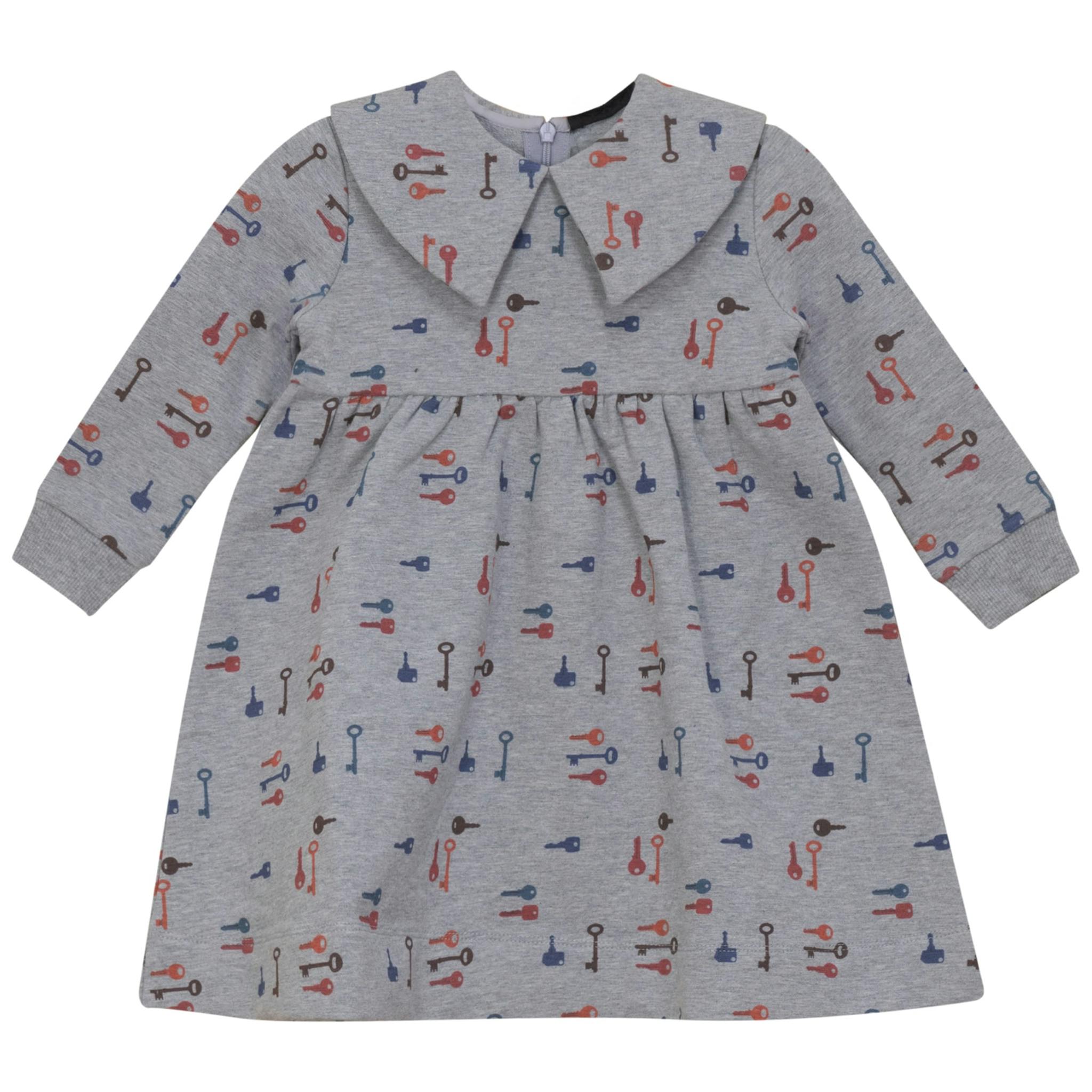Key Print French Fleece Dress