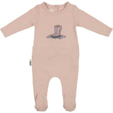 Rain Boot Print Footie and Beanie Set