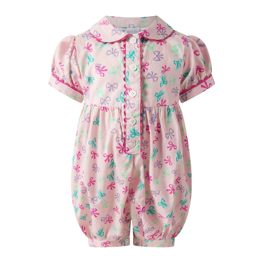 Bow Button-Front Babysuit