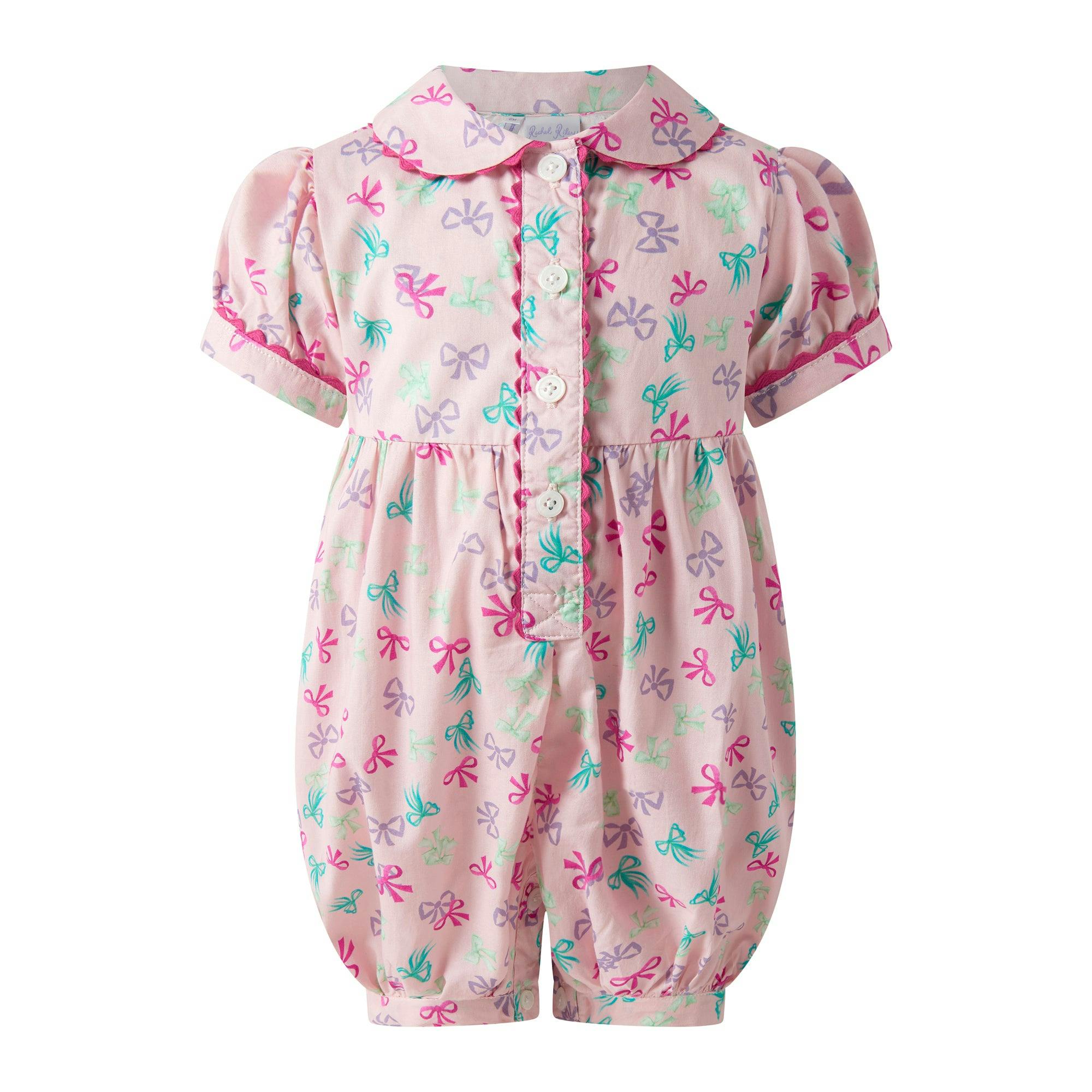 Bow Button-Front Babysuit