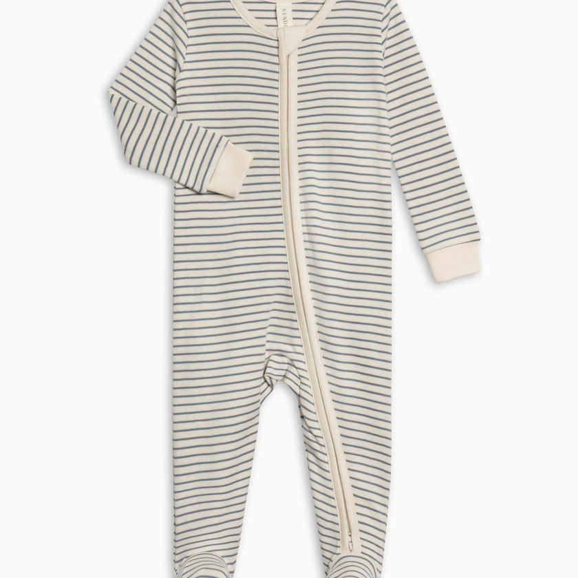 Peyton Zipper Sleeper - Bay Stripe / Ivory + Sea