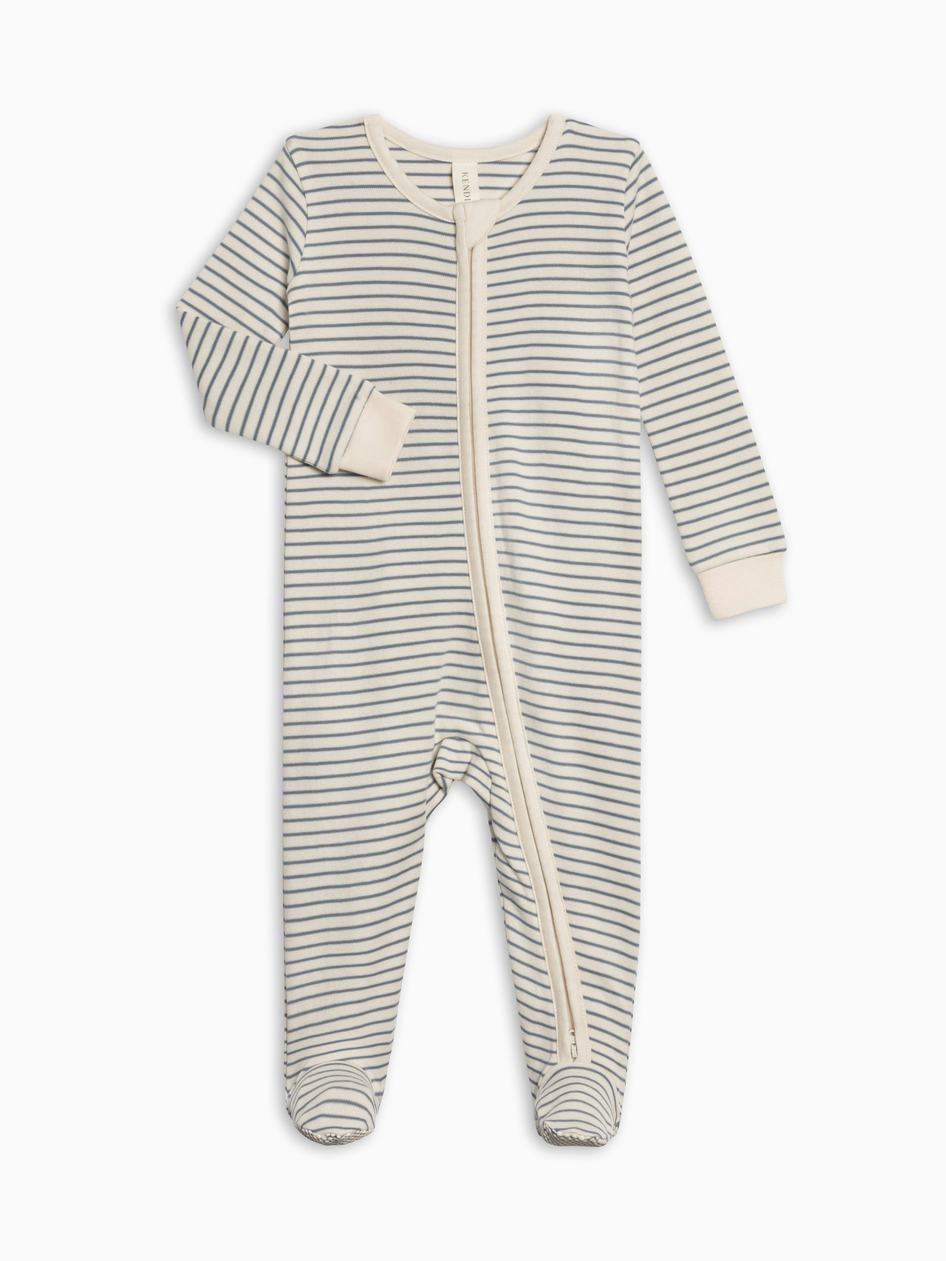 Peyton Zipper Sleeper - Bay Stripe / Ivory + Sea
