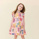 Girls Harper Dress - Patterned Bows