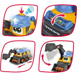 Dickie Toys: ABC Volvo Danny Digger - Yellow & Blue - Light Up & 5 Sounds