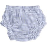 Micro Gingham Blue Blizzard - Top with Bows and Ruffle Leg Bloomer
